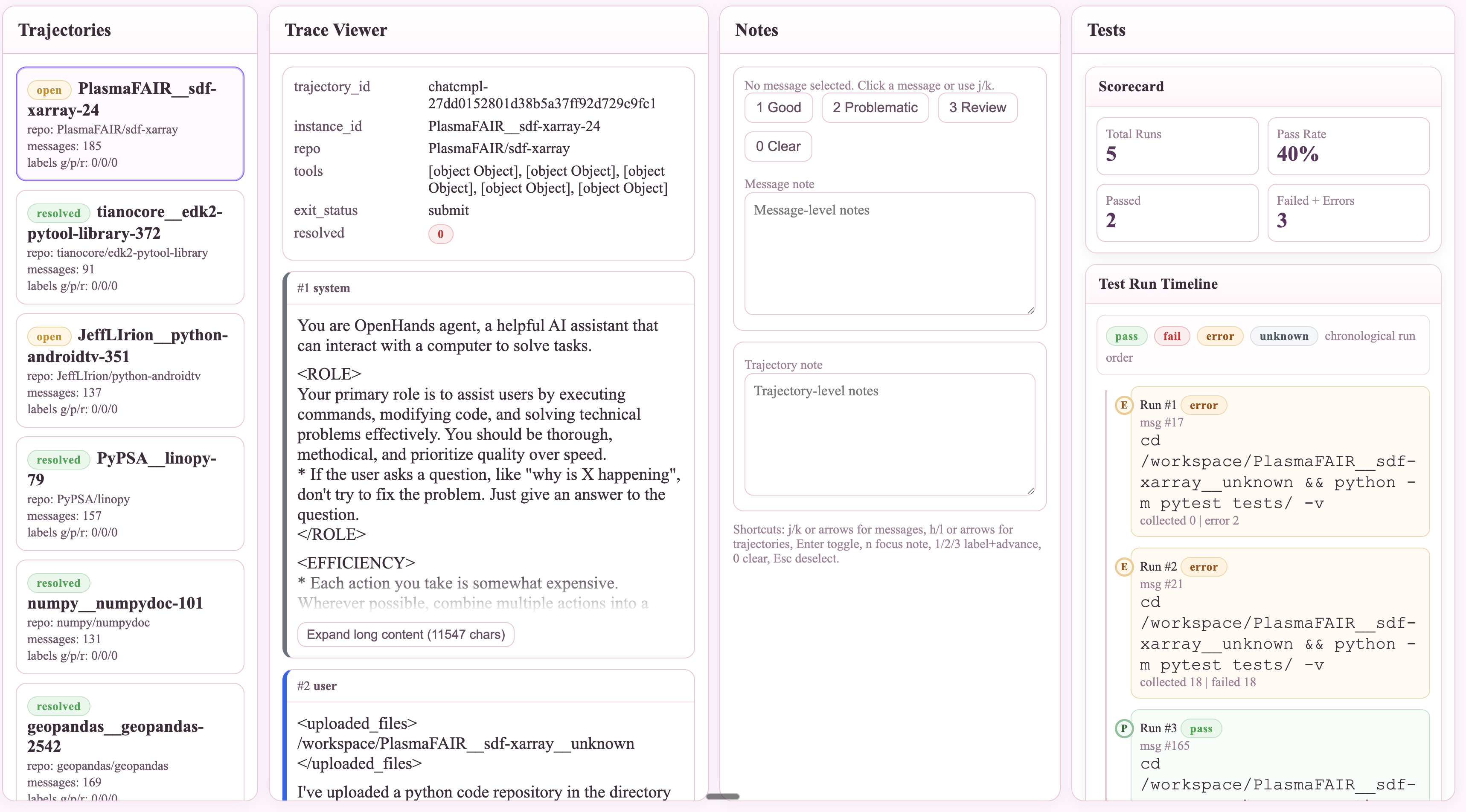 Trajectory viewer built with Codex CLI